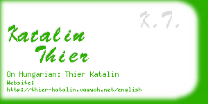 katalin thier business card